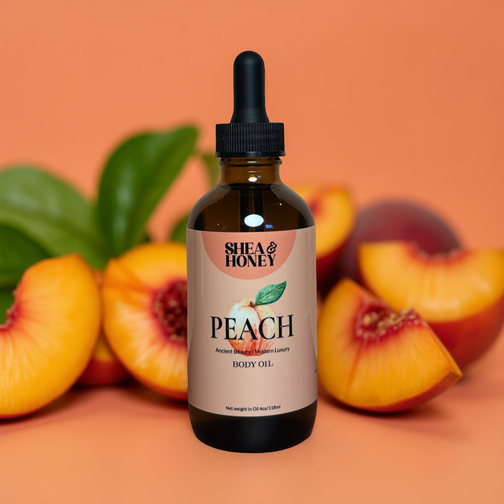 Handcrafted Peach Body Oil, Organic small batch skincare